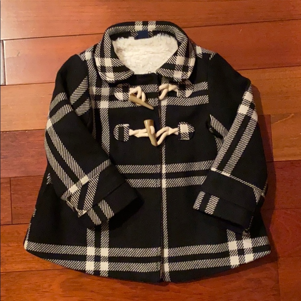 GAP 2T Black and White Plaid Jacket EUC